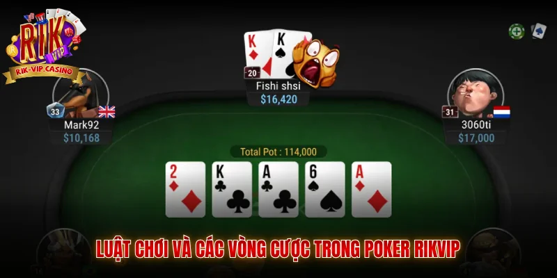 Poker Rikvip Trải Nghiệm Giải Trí Đỉnh Cao Tại Cổng Game Rikvip 3 Luật chơi và các vòng cược trong Poker Rikvip